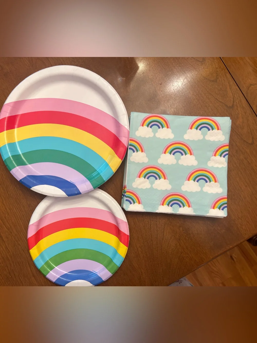 New Rainbow Paper Plates and Napkins Party Set!